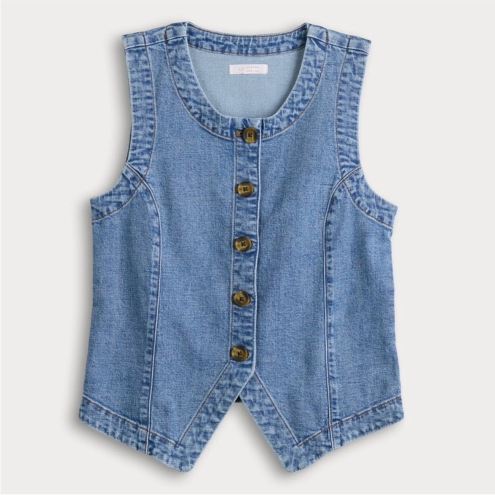 LC Lauren Conrad Longline Blue
Denim
Casual Vest Size Small